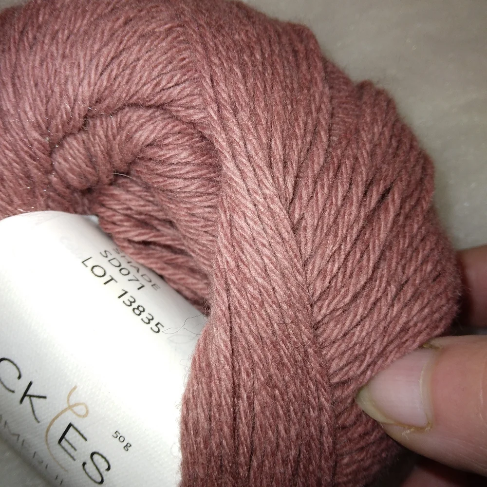 YARN Pickles Sommerull 50g, shade SD071, dusky rose, Lamb's Wool organic…